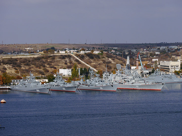 Russian Black Sea Fleet warships with the Large ASW Destroyer Kerch