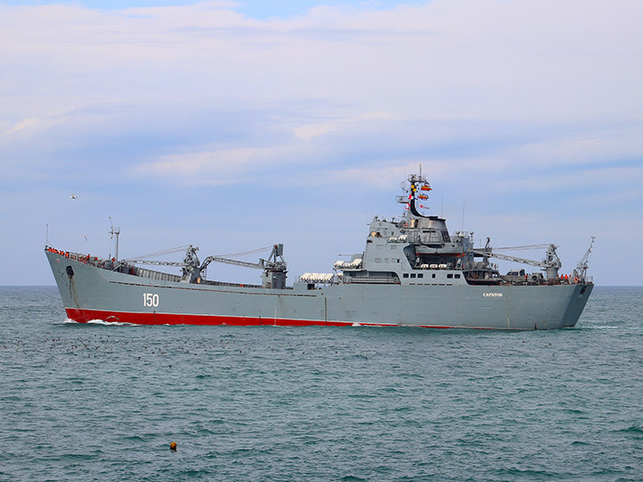 Large Landing Ship Saratov of the Russian Black Sea Fleet leaving Sevastopol