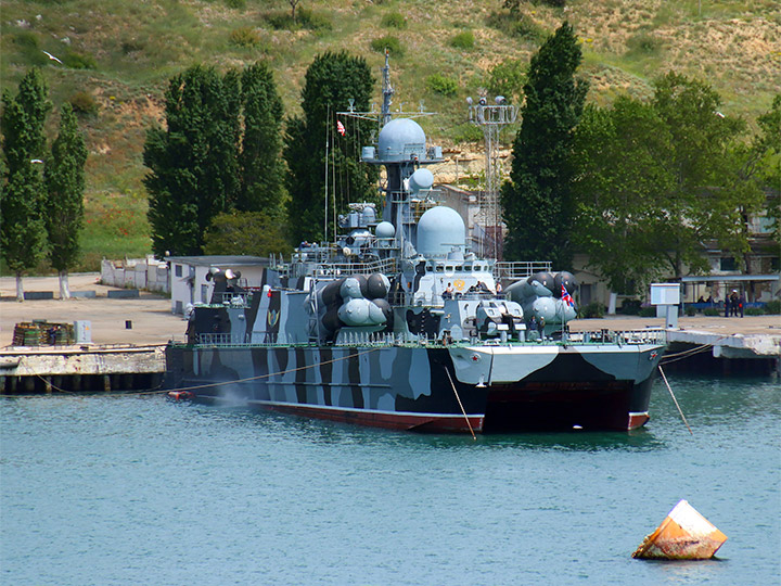 The Bora hovercraft at the berth in Sevastopol