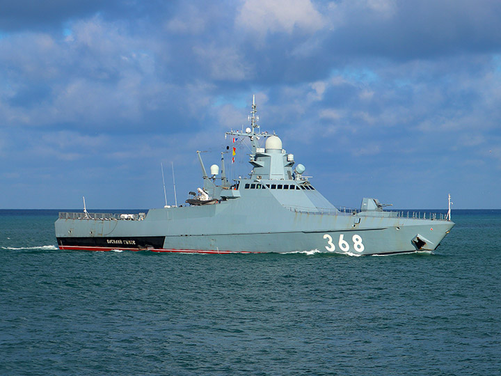 Patrol ship Vasily Bykov at the roadstead of Sevastopol