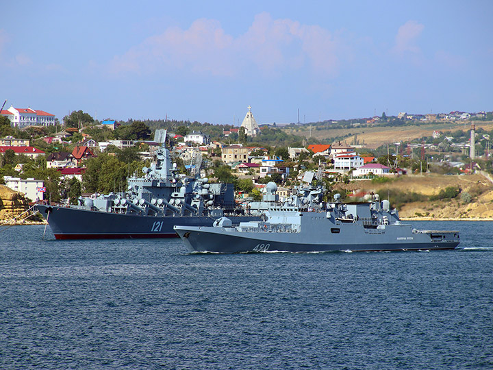Cruiser Moskva and Frigate Admiral Essen, Russian Black Sea Fleet