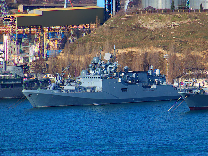 Frigate Admiral Essen of the Black Sea Fleet at the berth in Sevastopol