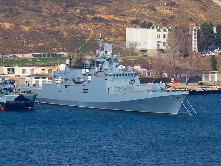 Frigate Admiral Essen of the Black Sea Fleet at the berth in Sevastopol