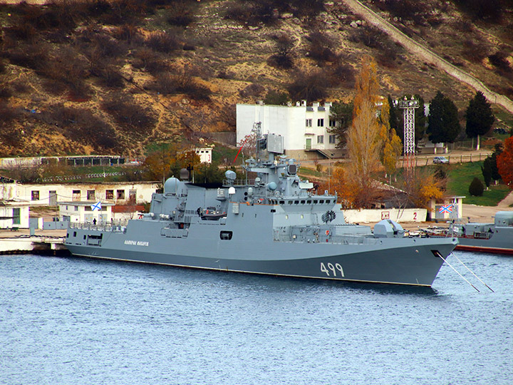 Frigate Admiral Makarov returns from the sea to Sevastopo