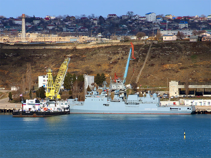 Russian Admiral Makarov frigate in Sevastopol, Crimea