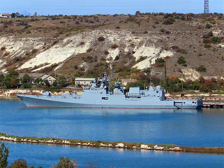 Frigate Admiral Makarov of Project 11356 in Sevastopol