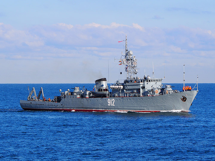 Seagoing Minesweeper Turbinist at the roadstead of Sevastopol