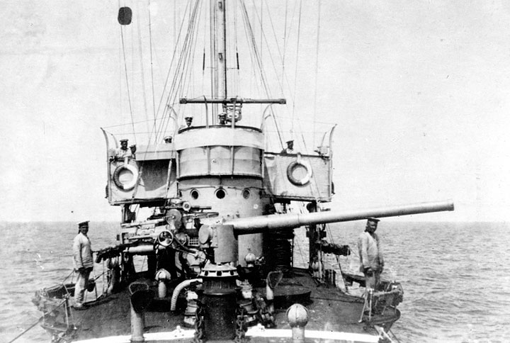 102-мм корабельное орудие 4"/60 образца 1911 на эсминце "Счастливый" Черноморского флота
