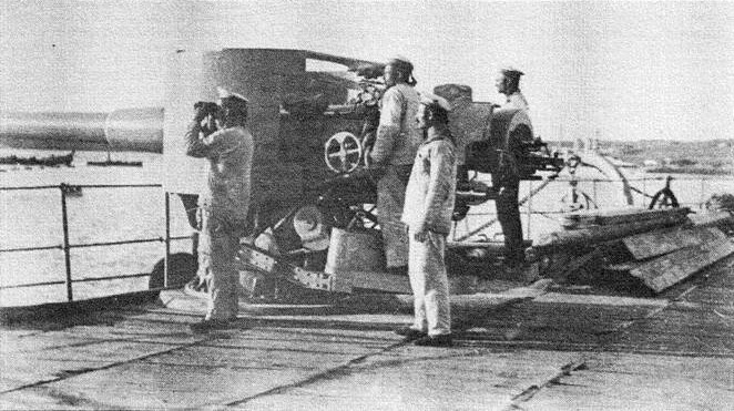 8"/50 корабельное орудие образца 1905 на броненосце "Синоп" Черноморского флота