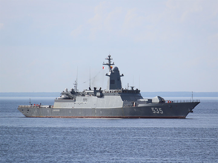 Guided-Missile Corvette Mercury on sea trials in the Baltic