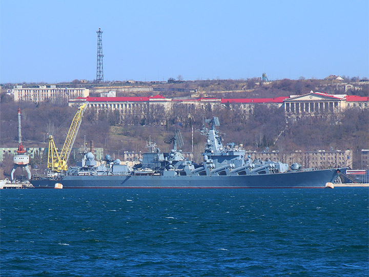 Guided missile cruiser Moskva of the Black Sea Fleet without hull number
