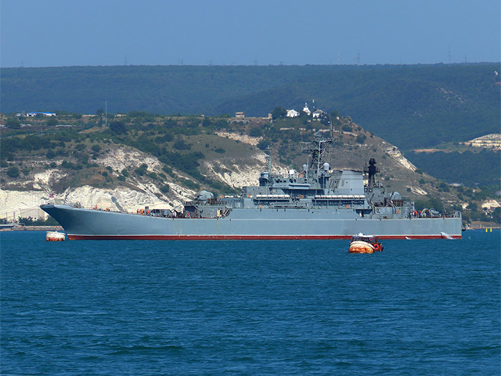 Large Landing Ship Caesar Kunikov without hull number in Sevastopol Bay, Crimea