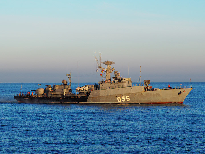 Corvette Kasimov at the roadstead of Sevastopol Harbor