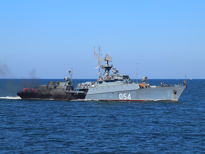 Corvette Eysk at the roadstead of Sevastopol Harbor