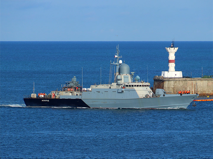 Missile Corvette Askold continues sea trials in combat training areas in the Black Sea