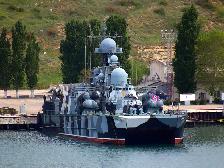 The Bora hovercraft at the berth in Sevastopol