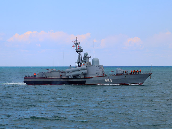 Missile Corvette Ivanovets at the roadstead of Sevastopol Harbor