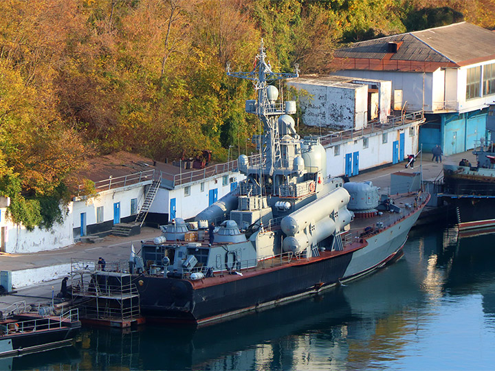 Missile Corvette Ivanovets of the Russian Black Sea Fleet at the pier