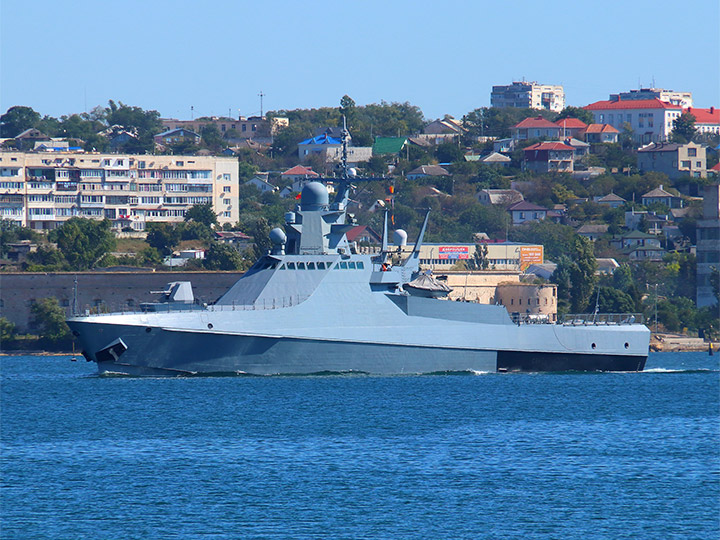 Patrol ship Sergey Kotov and the Northern side of Sevastopol