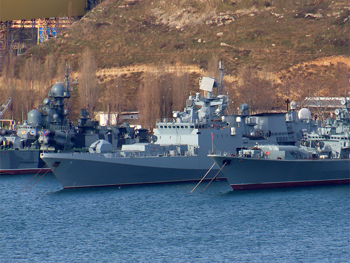 Frigate Admiral Essen of the Black Sea Fleet at the berth in Sevastopol