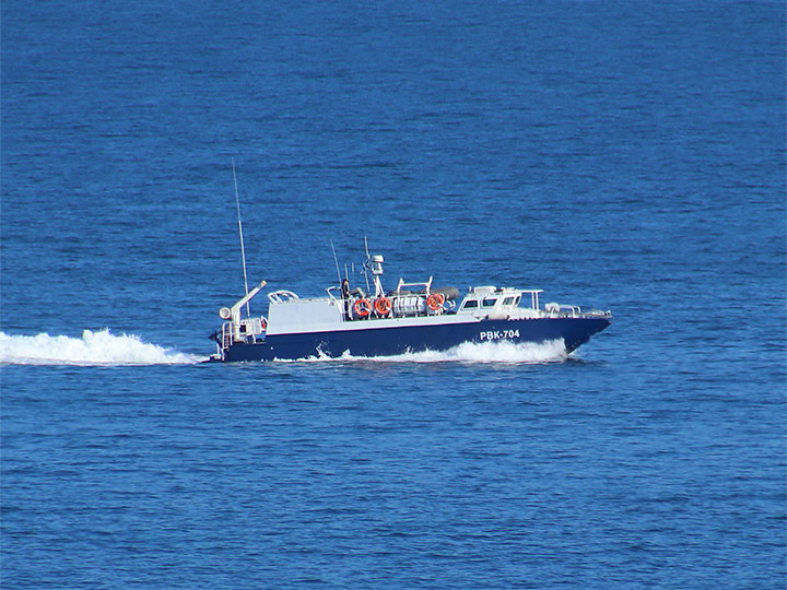 High-speed Diving Boat RVK-704 at the roadstead of Sevastopol