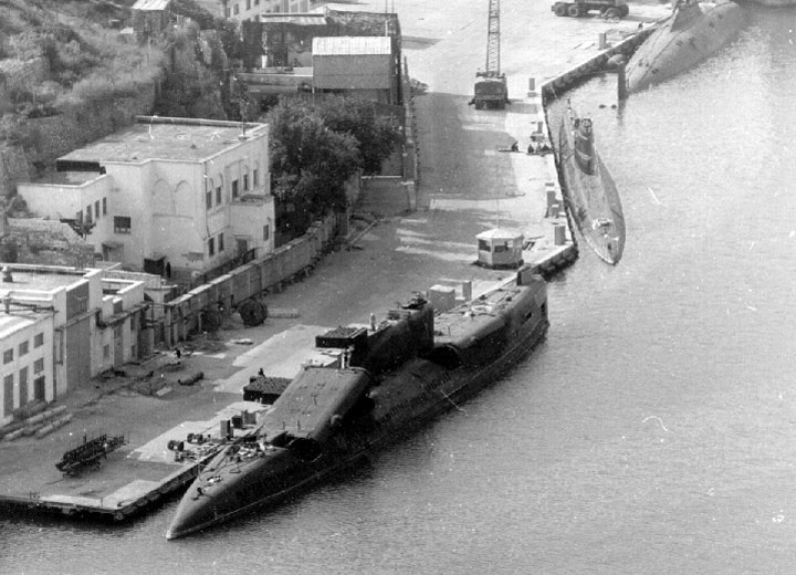 Submarine B-67 in the Balaklava Bay near Sevastopol, Crimea