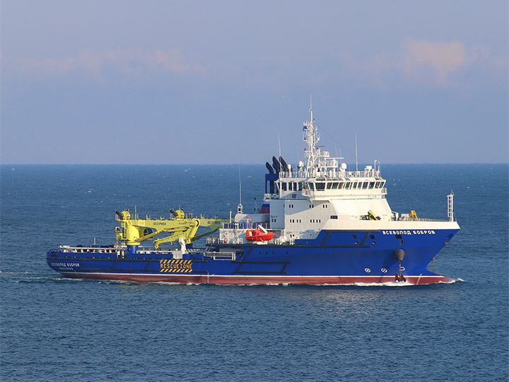 Logistics Support Vessel Vsevolod Bobrov at the roadstead of Sevastopol